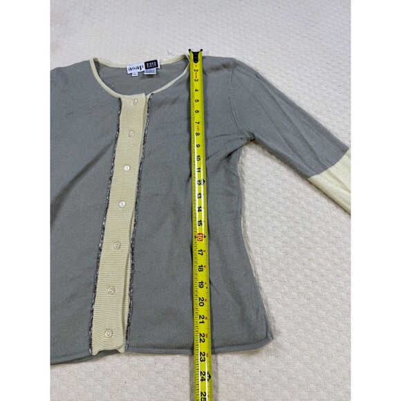 Saks Fifth Avenue Cashmere Blend Sweater Coquette | Green | Womens Medium - Picture 13 of 13